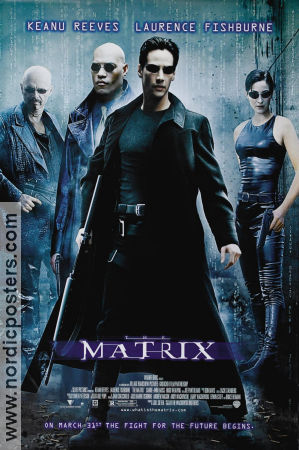 Matrix 1999 movie poster Keanu Reeves Laurence Fishburne Andy Wachowski