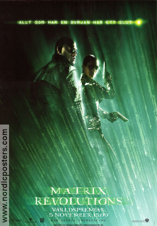 The Matrix Revolutions 2003 movie poster Laurence Fishburne Carrie-Anne Moss Andy Wachowski