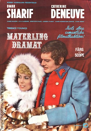 Mayerling 1968 movie poster Omar Sharif Catherine Deneuve Terence Young Romance