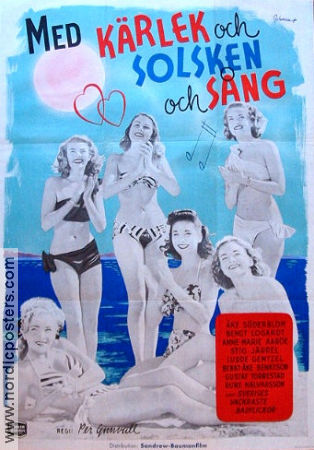Med kärlek och solsken och sång 1948 poster Åke Söderblom Bengt Logardt Anne-Marie Aaröe Per Grunvall Strand