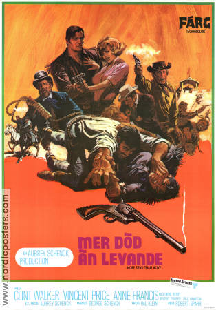 More Dead Than Alive 1969 movie poster Clint Walker Vincent Price Anne Francis Robert Sparr