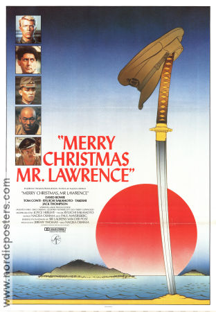 Merry Christmas Mr Lawrence 1983 movie poster David Bowie Tom Conti Ryuichi Sakamoto Nagisa Oshima Asia Celebrities Holiday Country: Japan