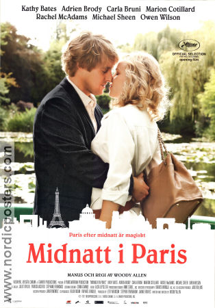 Midnight in Paris 2011 movie poster Owen Wilson Rachel McAdams Woody Allen