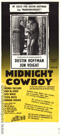 Midnight Cowboy 1969 movie poster Dustin Hoffman Jon Voight Sylvia Miles John Schlesinger