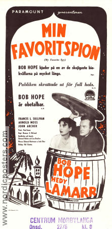 My Favorite Spy 1951 movie poster Bob Hope Hedy Lamarr Francis L Sullivan Norman Z McLeod