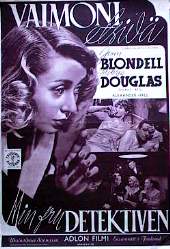 Min fru detektiven 1938 poster Joan Blondell Affischen från: Finland