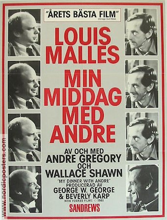 Min middag med Andre 1981 movie poster Andre Gregory Louis Malle