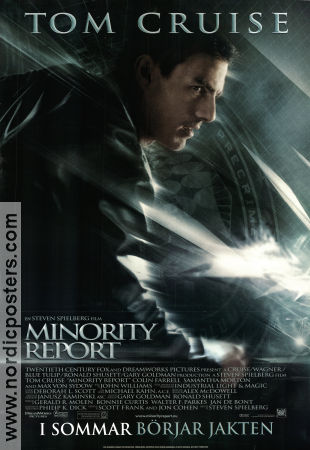 Minority Report 2002 movie poster Tom Cruise Colin Farrell Samantha Morton Steven Spielberg