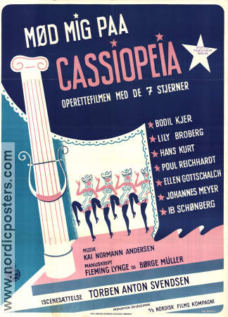 Mod mig paa Cassiopeia 1951 movie poster Bodil Kjer Lily Broberg Torben Anton Svendsen Denmark