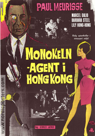 Le monocle rit jaune 1964 movie poster Paul Meurisse Marcel Dalio Olivier Despax Georges Lautner Agents Asia