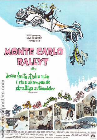 Monte Carlo-rallyt 1969 poster Tony Curtis Bourvil Peter Cook Ken Annakin Bilar och racing