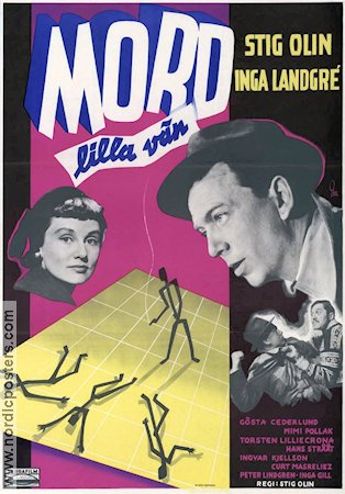 Mord lilla vän 1955 movie poster Inga Landgré Stig Olin