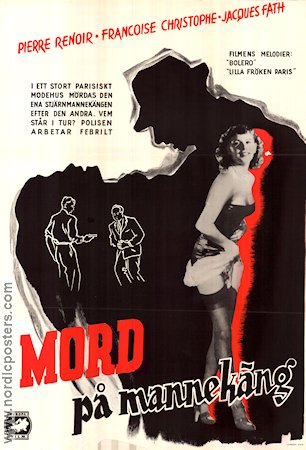 Mord på mannekäng 1950 poster Pierre Renoir Damer