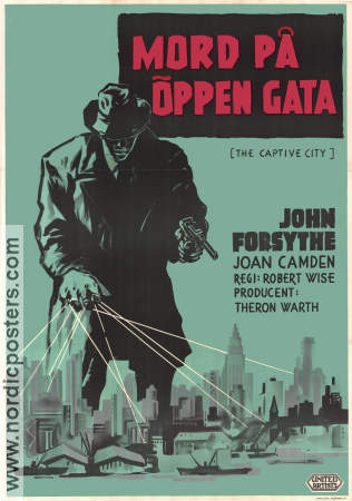 The Captive City 1952 movie poster John Forsythe Joan Camden Harold J Kennedy Robert Wise Film Noir