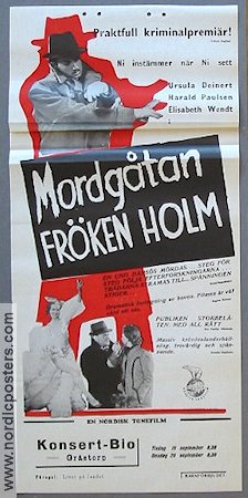 Mordgåtan fröken Holm 1939 movie poster Ursula Deinert