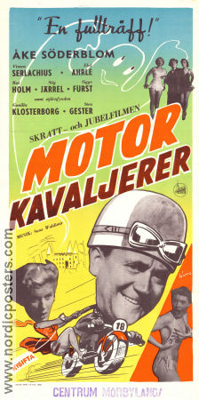 Motorkavaljerer 1950 movie poster Åke Söderblom Viveca Serlachius Rut Holm Stig Järrel Carl-Gustaf Lindstedt Elof Ahrle Motorcycles