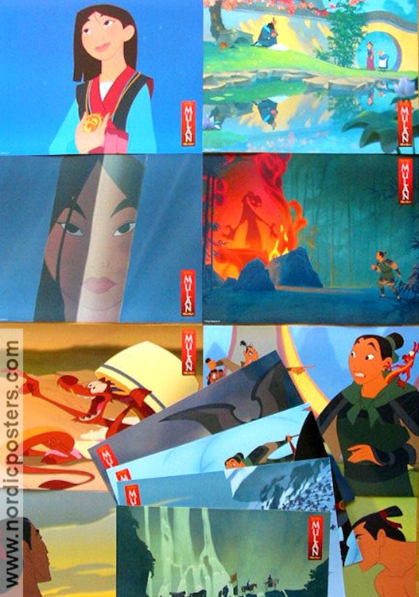Mulan 1998 lobby card set Animation