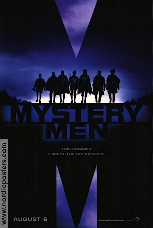 Mystery Men 1999 movie poster Ben Stiller Janeane Garofalo William H Macy Hank Azaria Kinka Usher From comics
