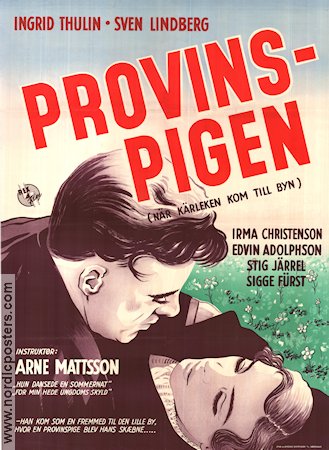När kärleken kom till byn 1950 movie poster Sven Lindberg Edvin Adolphson Ingrid Thulin Arne Mattsson Romance