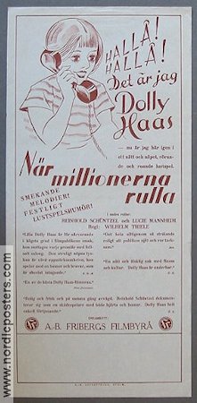 När millionerna rulla 1933 poster Dolly Haas
