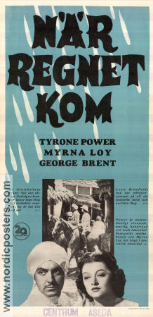The Rains Came 1939 movie poster Tyrone Power Myrna Loy George Brent Clarence Brown