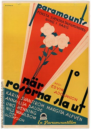 När rosorna slå ut 1930 movie poster Karin Swanström