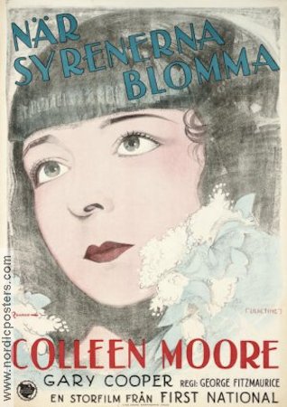 När syrenerna blomma 1928 poster Colleen Moore Gary Cooper George Fitzmaurice
