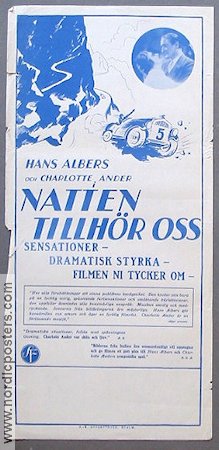 Natten tillhör oss 1932 poster Hans Albers Bilar och racing Berg