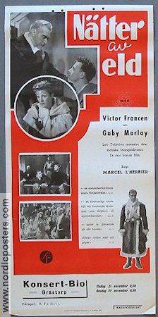 Nätter av eld 1939 movie poster Victor Francen Gaby Morlay