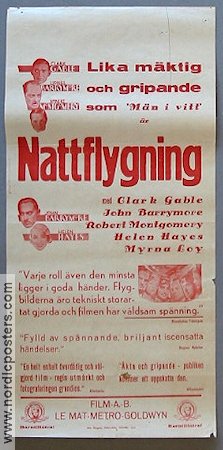 Nattflygning 1935 poster Clark Gable Lionel Barrymore
