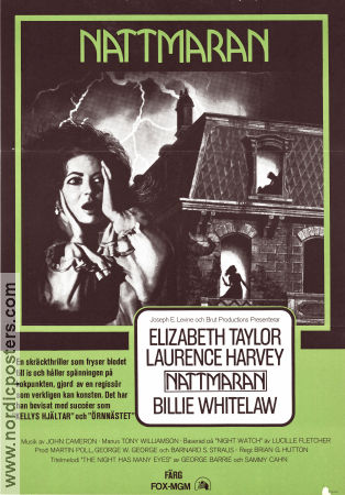 Nattmaran 1973 poster Elizabeth Taylor Laurence Harvey Billie Whitelaw Brian G Hutton