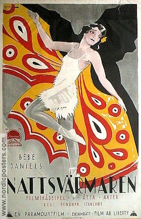 Nattsvärmaren 1923 poster Bebe Daniels Eric Rohman art