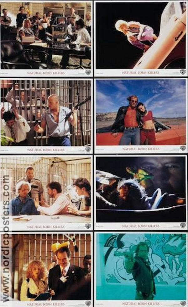 Natural Born Killers 1994 lobby card set Woody Harrelson Juliette Lewis Mark Harmon Oliver Stone