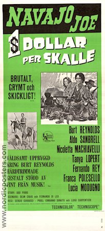 Navajo Joe 1966 movie poster Burt Reynolds Aldo Sambrell Nicoletta Machiavelli Sergio Corbucci