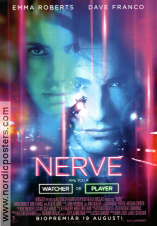 Nerve 2016 movie poster Emma Roberts Dave Franco Henry Joost