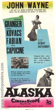 North to Alaska 1960 poster John Wayne Stewart Granger Fabian Ernie Kovacs Henry Hathaway