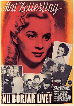 Nu börjar livet 1948 movie poster Mai Zetterling Georg Rydeberg Wanda Rothgardt Gustaf Molander