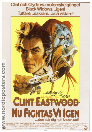 Any Which Way You Can 1980 movie poster Clint Eastwood Sondra Locke Geoffrey Lewis Buddy Van Horn Poster artwork: Bob Peak