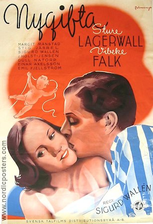 Nygifta 1941 poster Sture Lagerwall Vibeke Falk Eric Rohman art