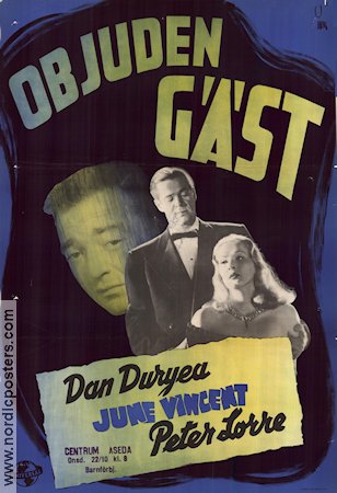 Objuden gäst 1946 poster Dan Duryea June Vincent Peter Lorre Roy William Neill Film Noir