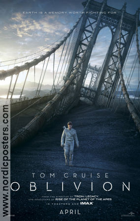Oblivion 2013 movie poster Tom Cruise Morgan Freeman Andrea Riseborough Joseph Kosinski Bridges