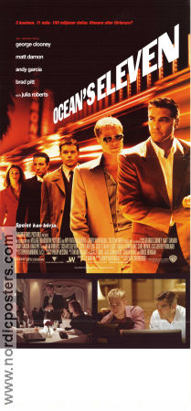 Ocean´s Eleven 2001 movie poster George Clooney Matt Damon Julia Roberts Steven Soderbergh Gambling