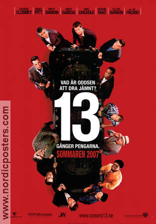 Ocean´s Thirteen 2007 poster George Clooney Brad Pitt Matt Damon Gambling
