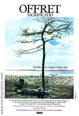 The Sacrifice 1986 movie poster Erland Josephson Susan Fleetwood Andrei Tarkovsky Photo: Sven Nykvist