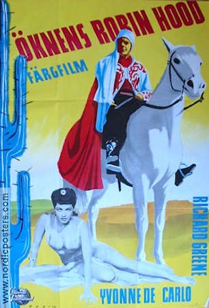 Öknens Robin Hood 1950 movie poster Richard Greene Yvonne De Carlo