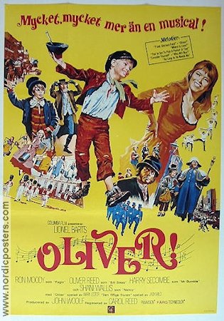 Oliver 1968 poster Ron Moody Carol Reed Text: Charles Dickens Musikaler