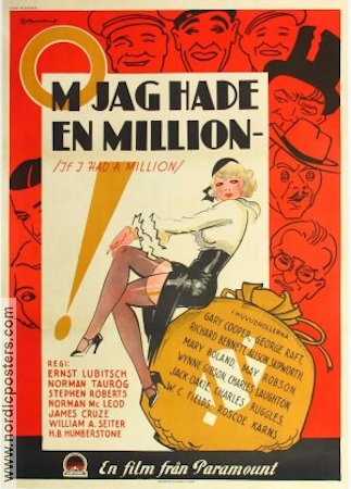 If I Had a Million 1933 movie poster Gary Cooper Mary Boland Ernst Lubitsch