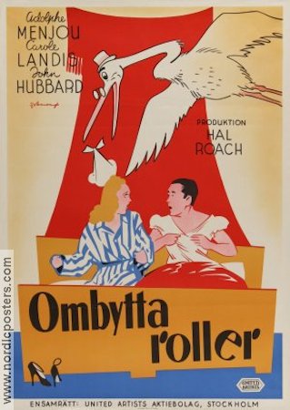Turnabout 1940 movie poster Adolphe Menjou Carole Landis