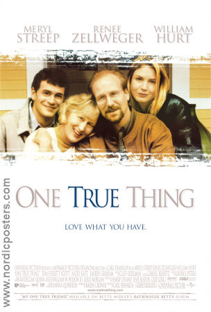 One True Thing 1998 poster Meryl Streep Renée Zellweger William Hurt Carl Franklin