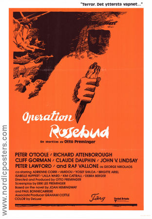 Operation Rosebud 1975 poster Peter O´Toole Richard Attenborough Otto Preminger